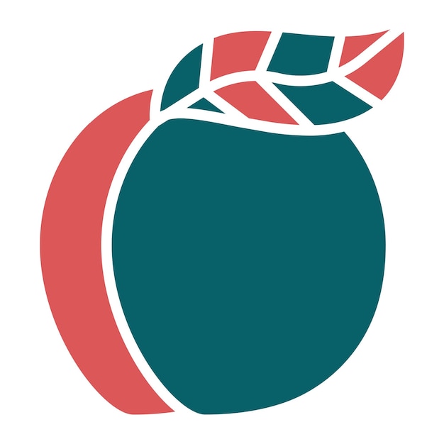Diseño vectorial Estilo del icono de melocotón