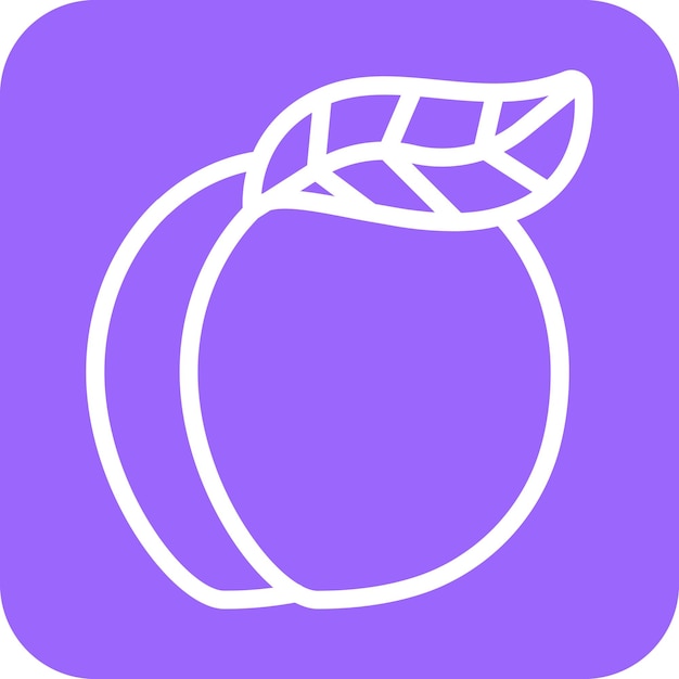Diseño vectorial Estilo del icono de melocotón