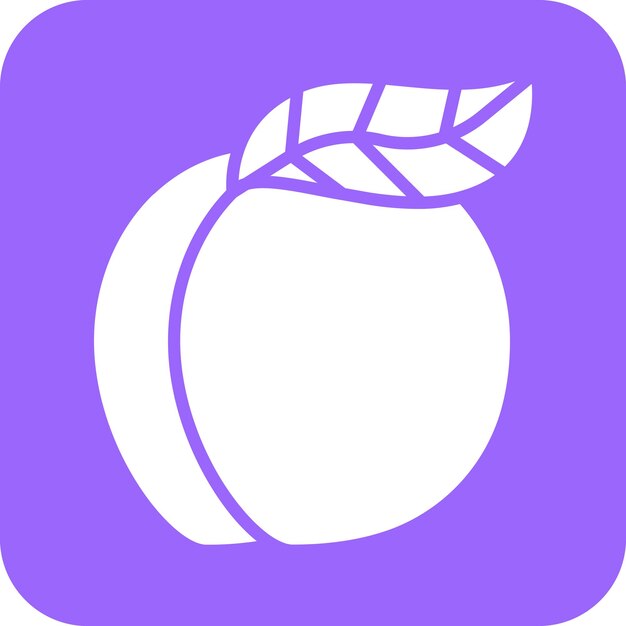 Diseño vectorial Estilo del icono de melocotón
