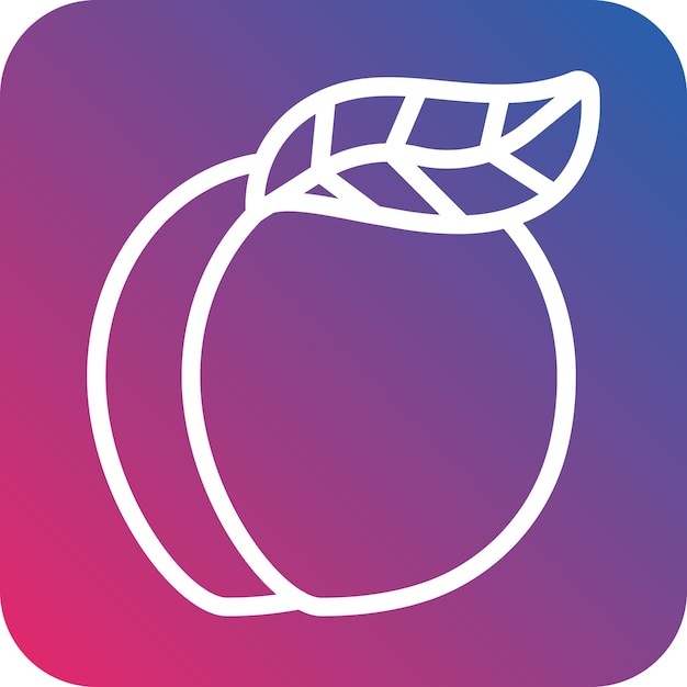 Diseño vectorial Estilo del icono de melocotón