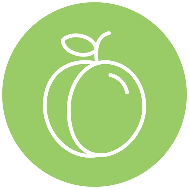 Diseño vectorial Estilo del icono de melocotón