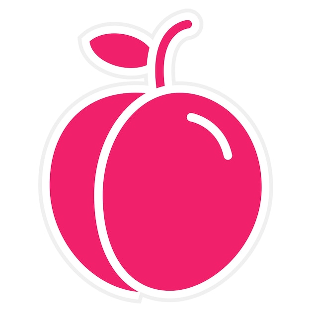Diseño vectorial Estilo del icono de melocotón