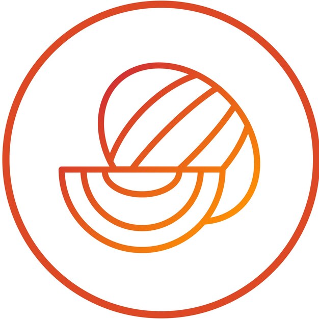 Diseño vectorial Estilo del icono del melón de miel