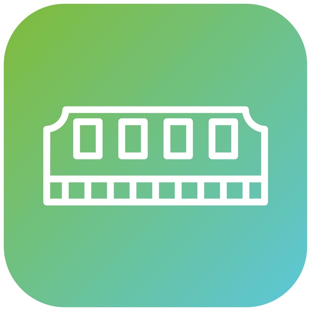 Diseño vectorial Estilo del icono de la memoria de acceso aleatorio