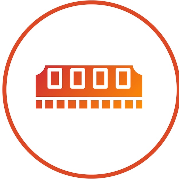 Diseño vectorial Estilo del icono de la memoria de acceso aleatorio