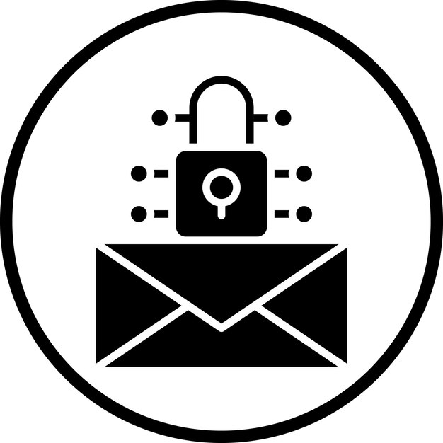 Diseño vectorial Estilo de icono de mensaje encriptado