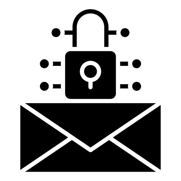 Diseño vectorial Estilo de icono de mensaje encriptado