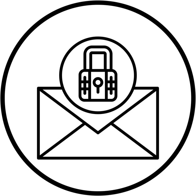 Diseño vectorial Estilo de icono de mensaje encriptado