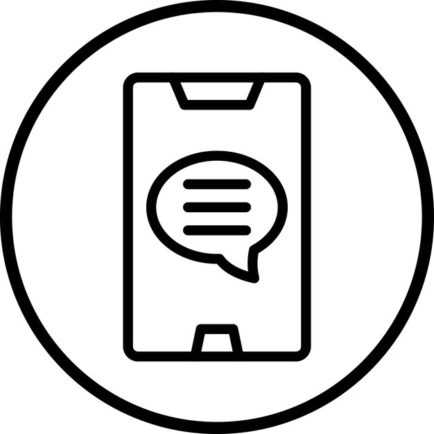 Diseño vectorial del estilo del icono del mensaje móvil