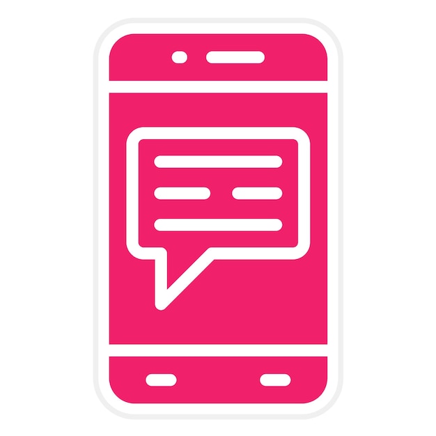 Diseño vectorial del estilo del icono del mensaje móvil