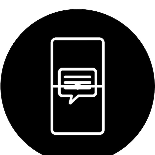 Diseño vectorial del estilo del icono del mensaje móvil