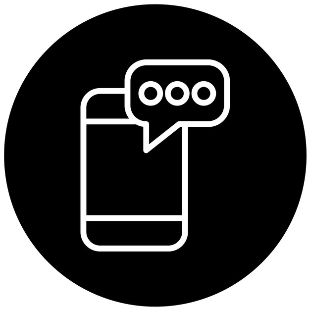 Diseño vectorial del estilo del icono de mensajería SMS