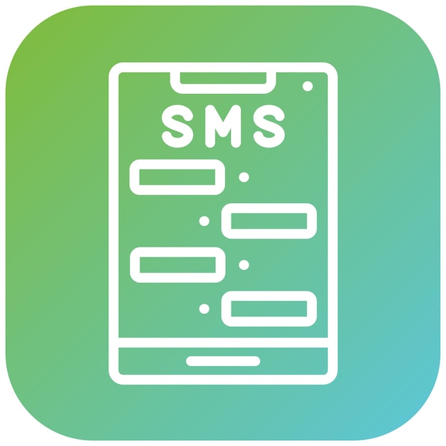 Diseño vectorial del estilo del icono de mensajería SMS