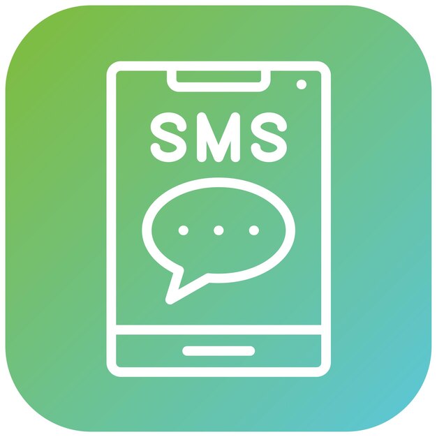 Diseño vectorial del estilo del icono de mensajería SMS