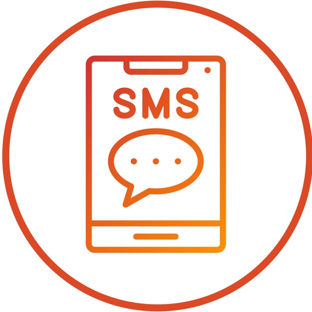 Diseño vectorial del estilo del icono de mensajería SMS