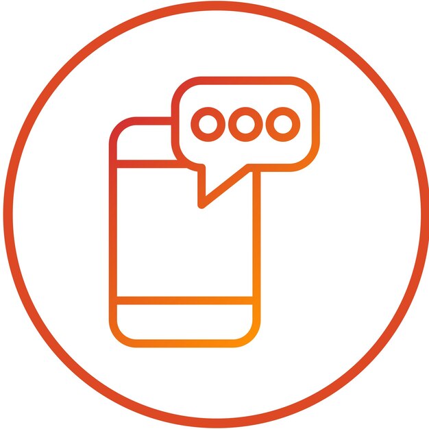 Diseño vectorial del estilo del icono de mensajería SMS