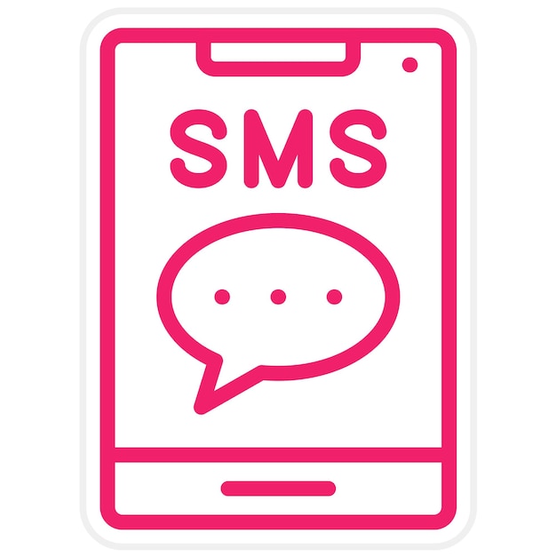 Diseño vectorial del estilo del icono de mensajería SMS