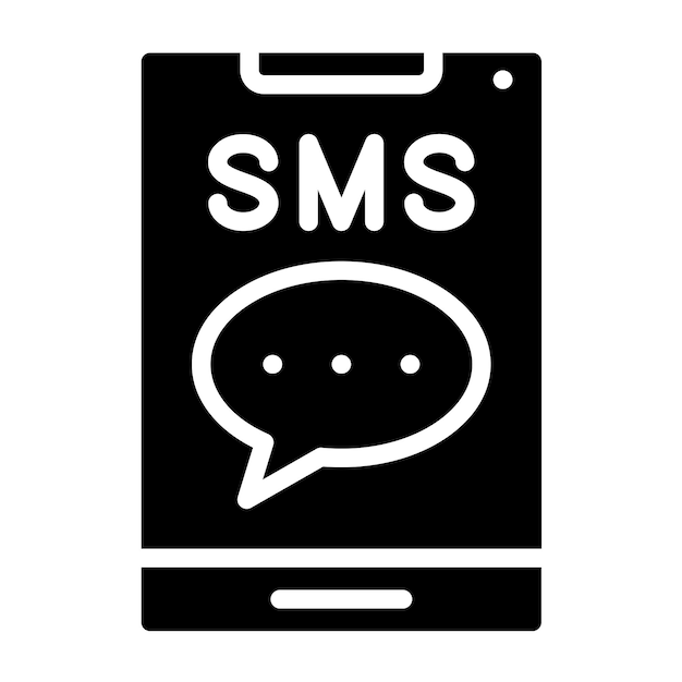 Diseño vectorial del estilo del icono de mensajería SMS