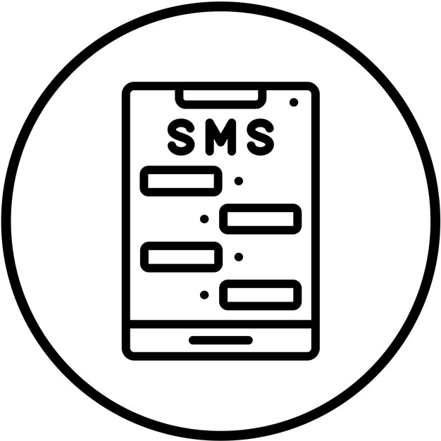 Diseño vectorial del estilo del icono de mensajería SMS