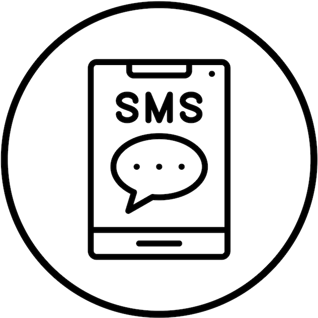 Diseño vectorial del estilo del icono de mensajería SMS