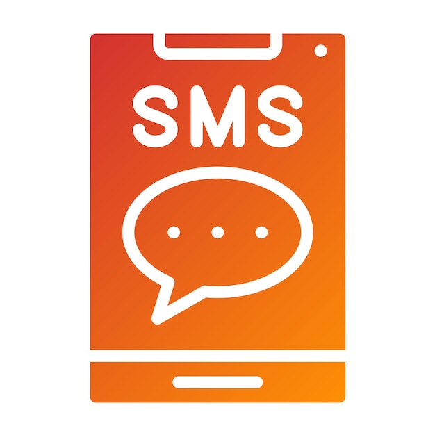 Diseño vectorial del estilo del icono de mensajería SMS