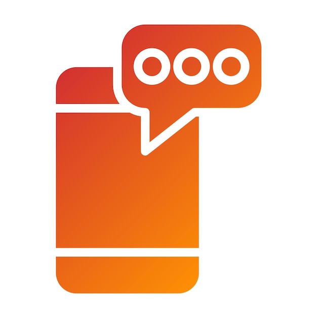Diseño vectorial del estilo del icono de mensajería SMS