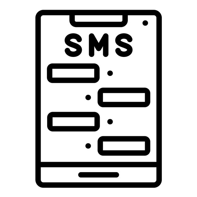 Diseño vectorial del estilo del icono de mensajería SMS