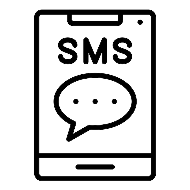 Diseño vectorial del estilo del icono de mensajería SMS