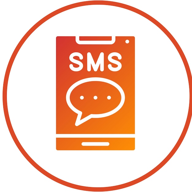 Diseño vectorial del estilo del icono de mensajería SMS