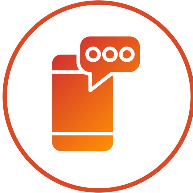 Diseño vectorial del estilo del icono de mensajería SMS