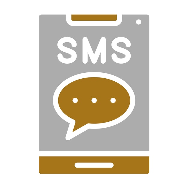 Diseño vectorial del estilo del icono de mensajería SMS