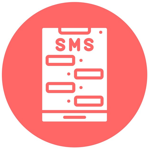 Diseño vectorial del estilo del icono de mensajería SMS