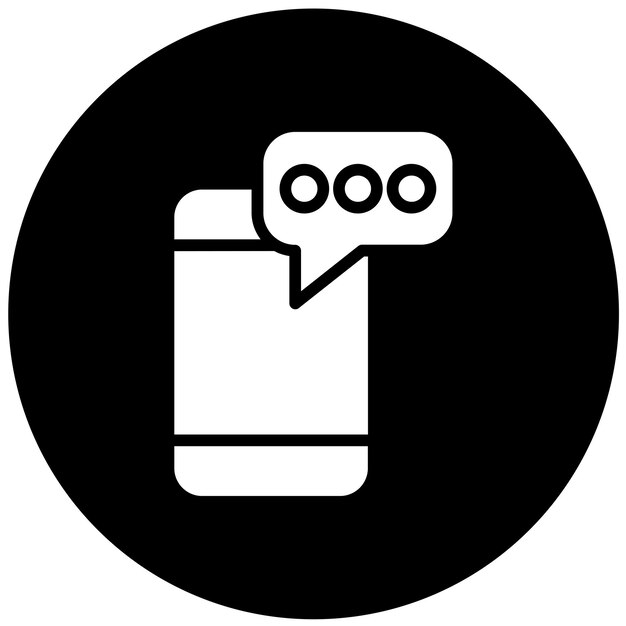 Diseño vectorial del estilo del icono de mensajería SMS