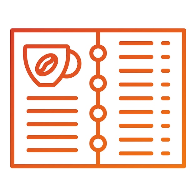 Diseño vectorial Estilo del icono del menú del café