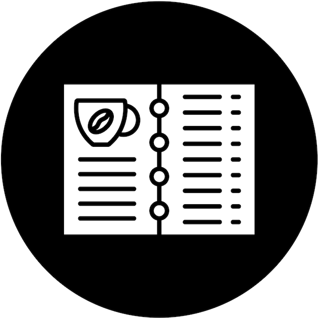 Diseño vectorial Estilo del icono del menú del café