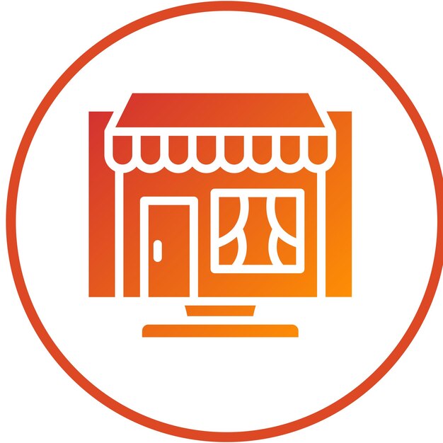 Diseño vectorial Estilo de icono de mercado electrónico