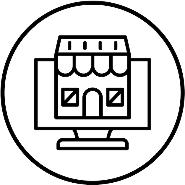 Diseño vectorial Estilo de icono del mercado en línea