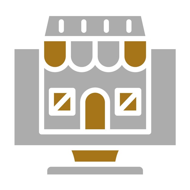 Diseño vectorial Estilo de icono del mercado en línea