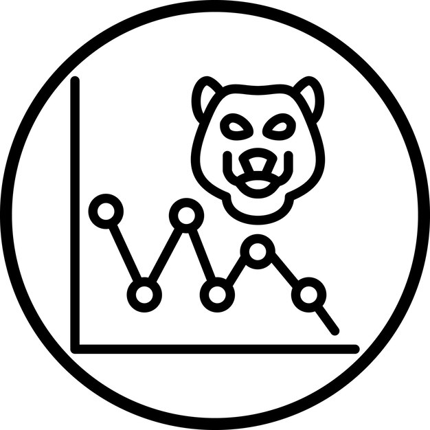 Diseño vectorial Estilo del icono del mercado del oso