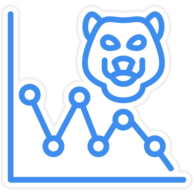 Diseño vectorial estilo del icono del mercado del oso