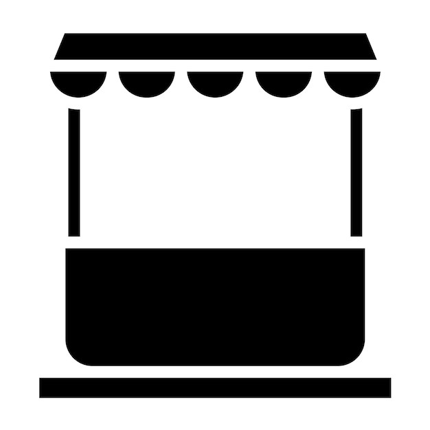 Diseño vectorial Estilo del icono del mercado de pulgas