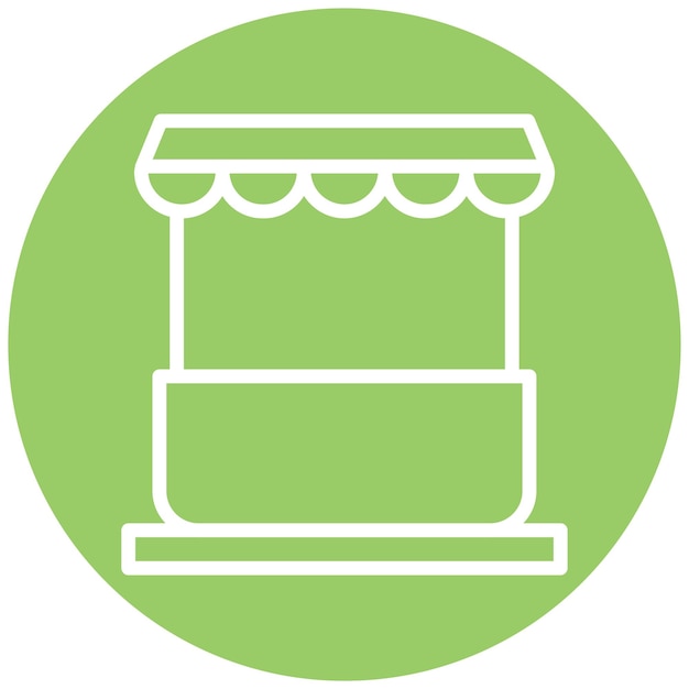 Diseño vectorial Estilo del icono del mercado de pulgas