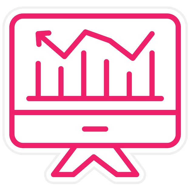 Diseño vectorial Estilo del icono del mercado de valores