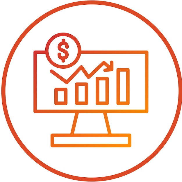 Diseño vectorial Estilo del icono del mercado de valores