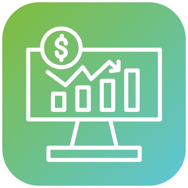 Diseño vectorial Estilo del icono del mercado de valores