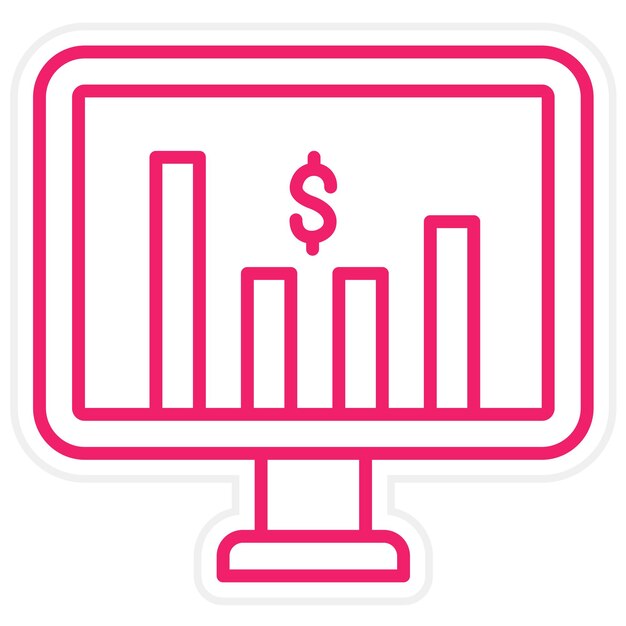 Diseño vectorial Estilo del icono del mercado de valores