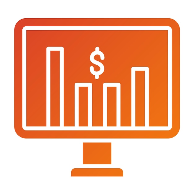 Diseño vectorial Estilo del icono del mercado de valores