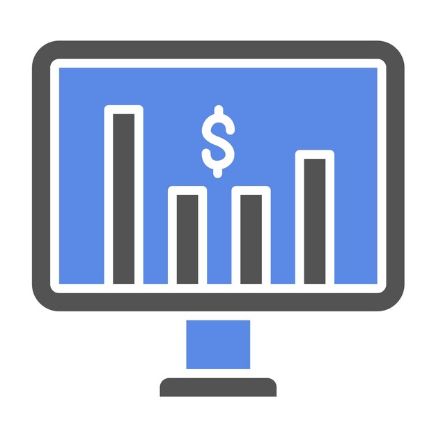 Diseño vectorial Estilo del icono del mercado de valores