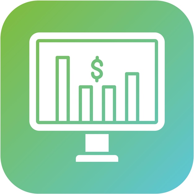 Diseño vectorial Estilo del icono del mercado de valores