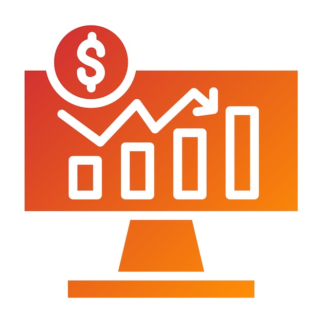 Diseño vectorial Estilo del icono del mercado de valores